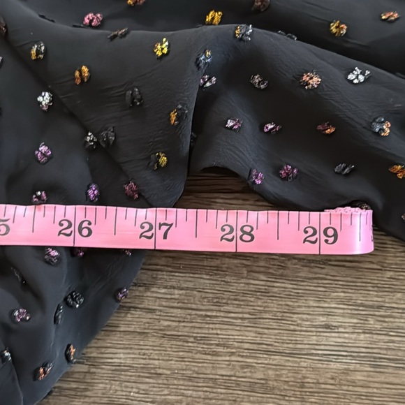 Torrid Mini Clip Dot Blouson Sleeve Dress Deep Black - Picture 12 of 15